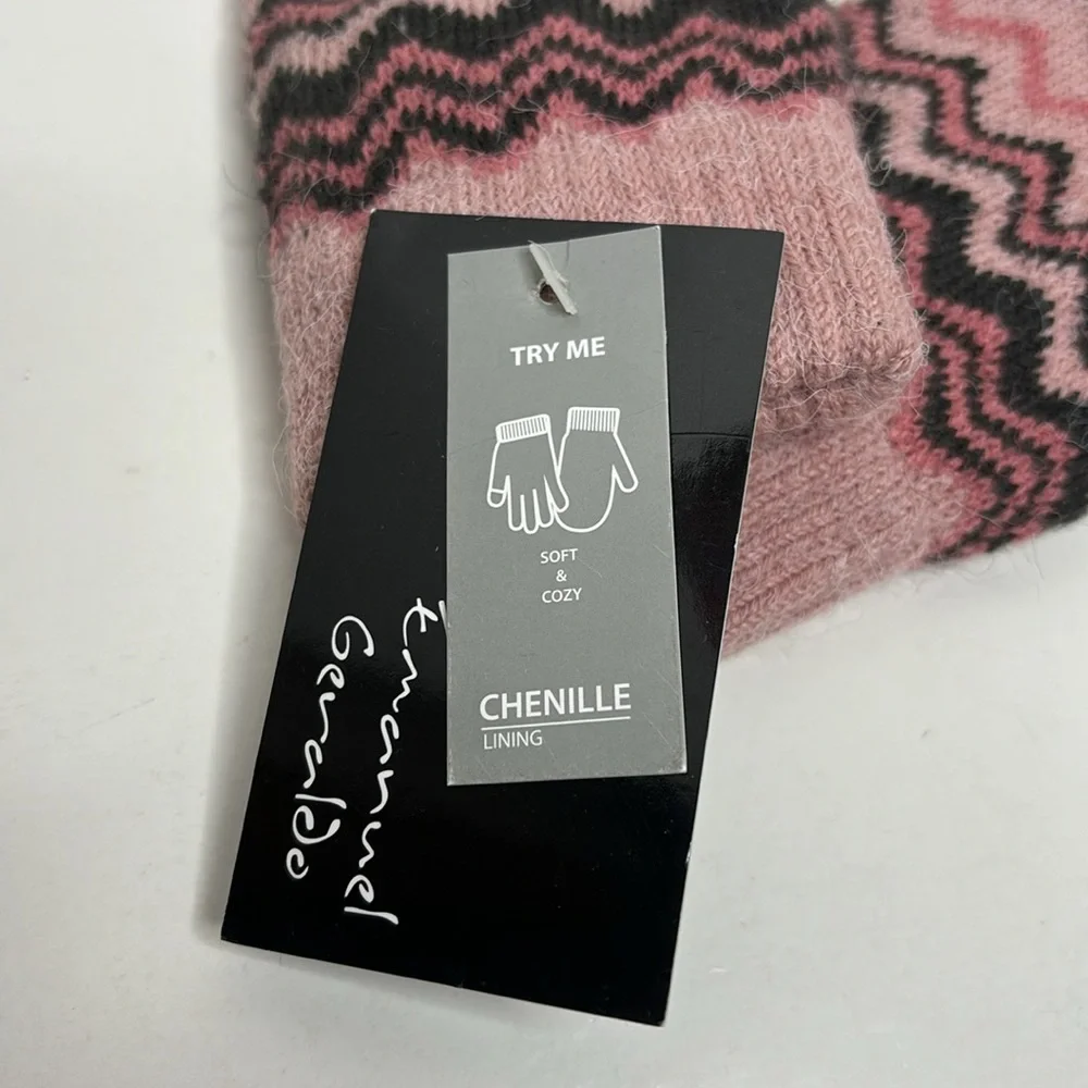 Emanuel Geraldo | Pink Chenille Gloves Winter Hands Fashion | Accessory For Cold